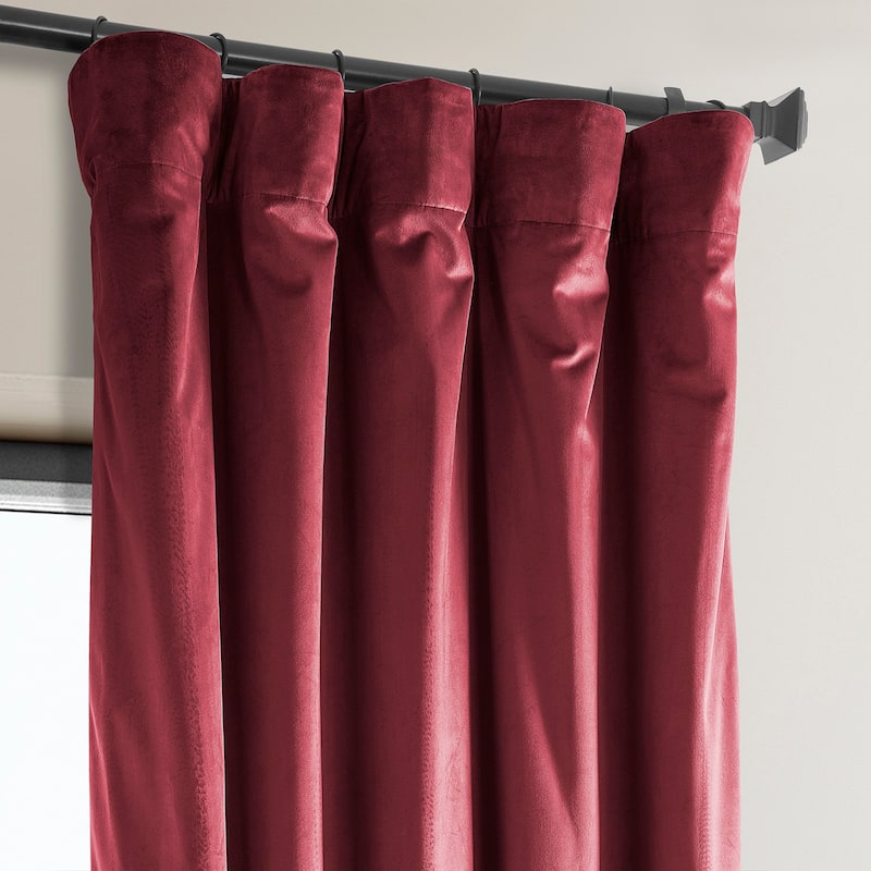 Exclusive Fabrics Heritage Plush Velvet Room Darkening Curtain (1 Panel) - Luxurious Single Drapery for Enhanced Room Darkening