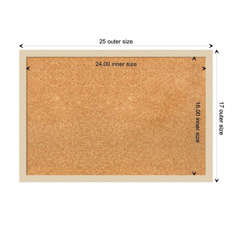 Svelte Wood Framed Natural Corkboard Bulletin Board - Svelte Natural - Board Size 24x16