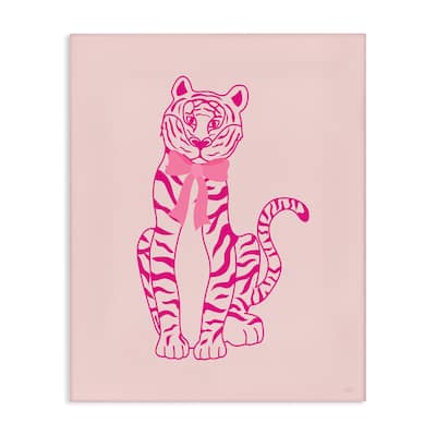 Stupell Mod Chic Tiger with Bow Canvas Wall Art Design By Natalie Carpentieri