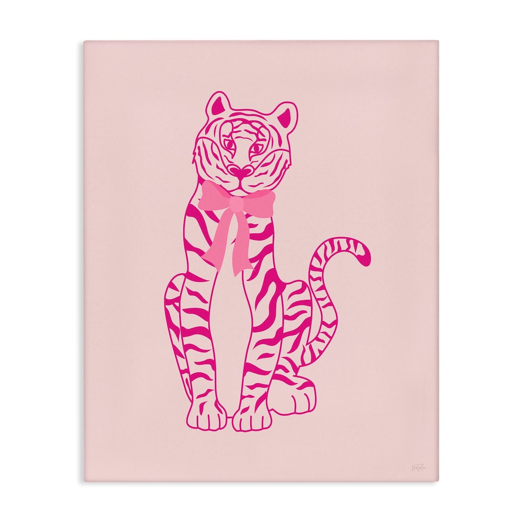 Stupell Mod Chic Tiger with Bow Canvas Wall Art Design By Natalie Carpentieri