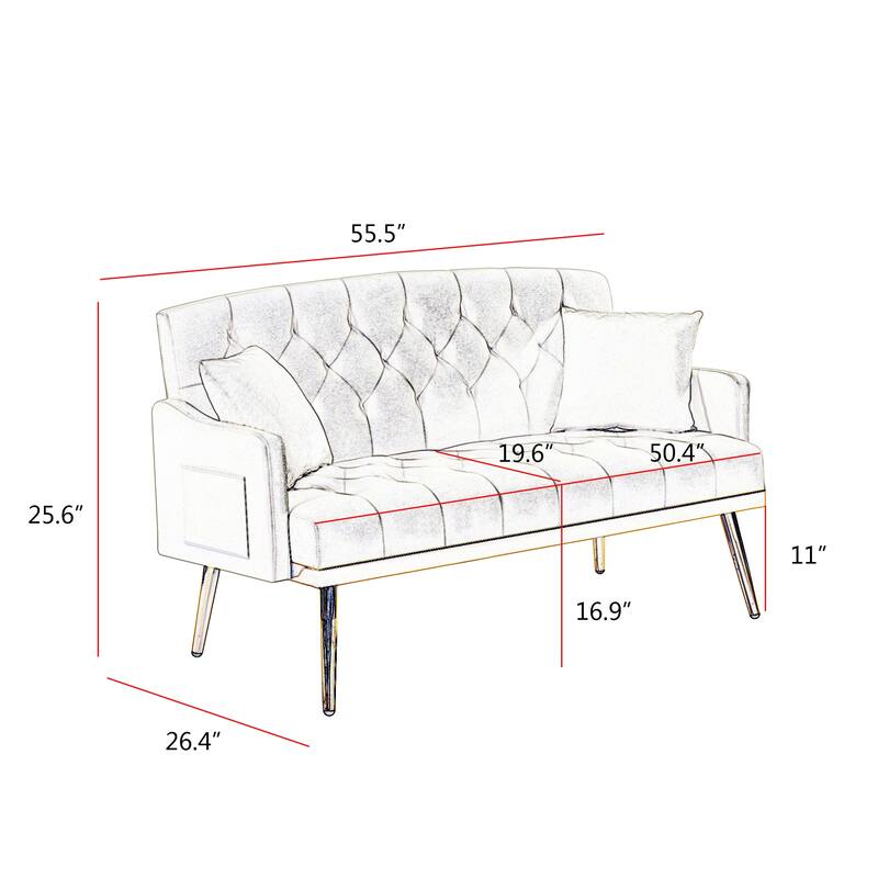 Teddy fabric 2 seater sofa for Living Room, Entryway, Hallway, Office