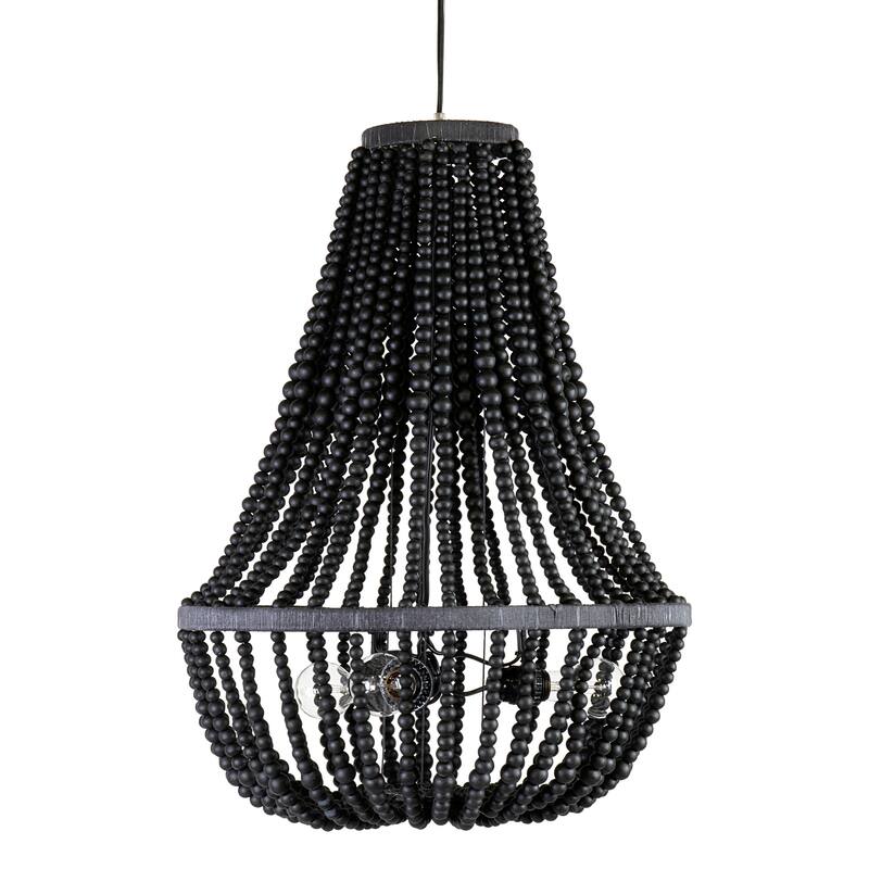 Black Beaded Collapsible Chandelier by East at Main