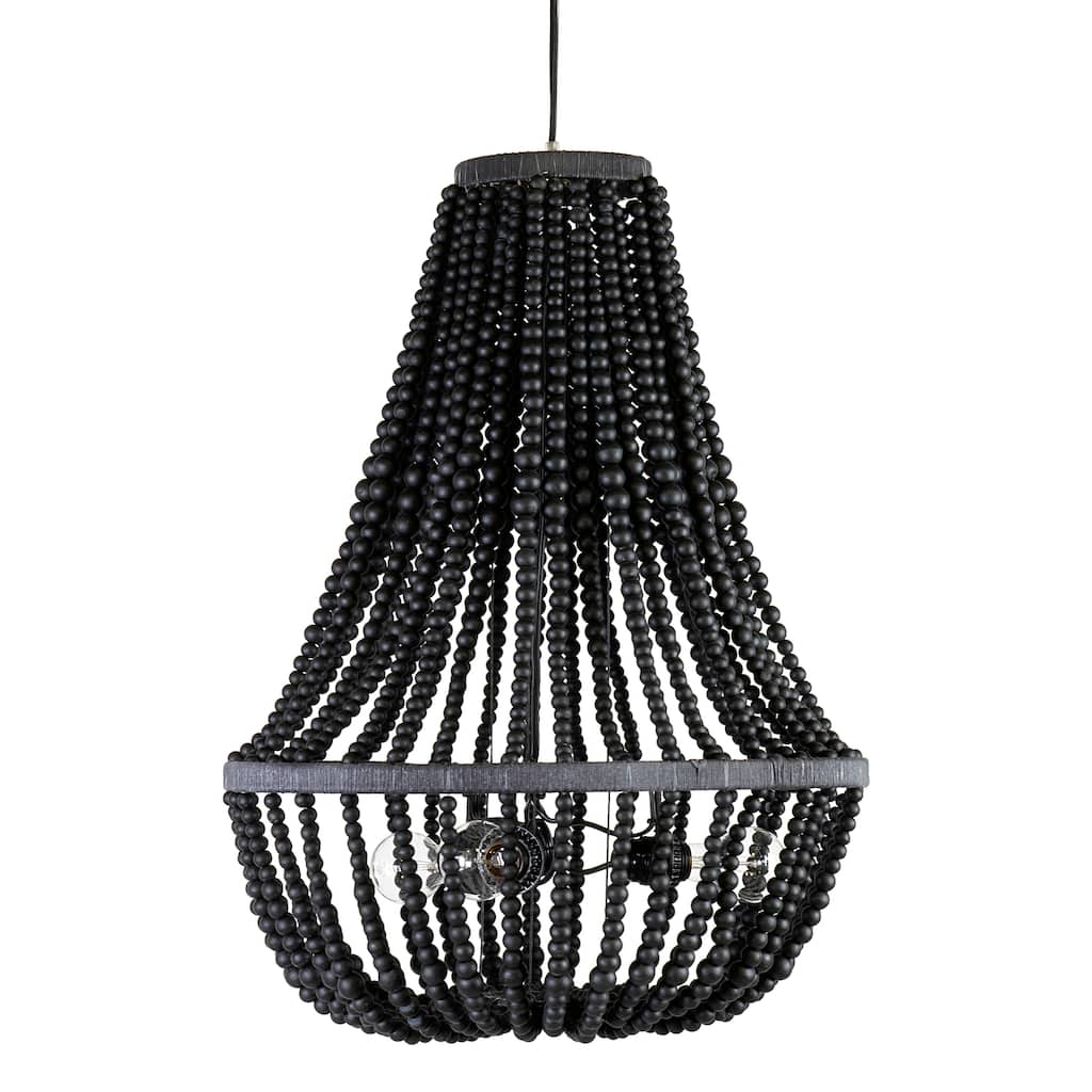 Black Beaded Collapsible Chandelier by East at Main