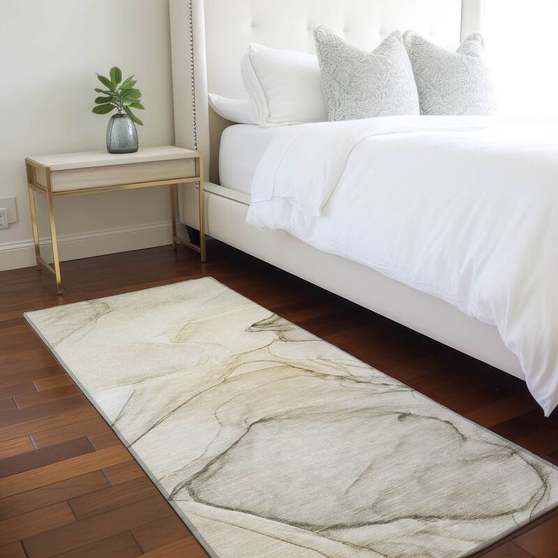 Almiso Artistic Abstract Weather Resistant Classic Meets Modern Outdoor Rug