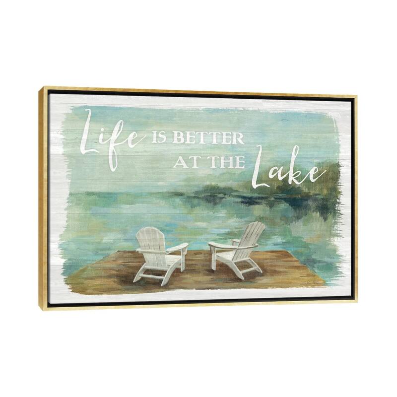 iCanvas "Lakeside Retreat I" by Silvia Vassileva Framed Canvas Print - Gold - 18x26