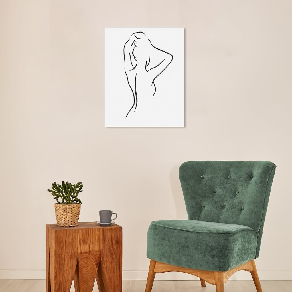 Wynwood Studio Fashion and Glam Figurative Woman VI Black and Modern & Contemporary Wall Art Canvas Print