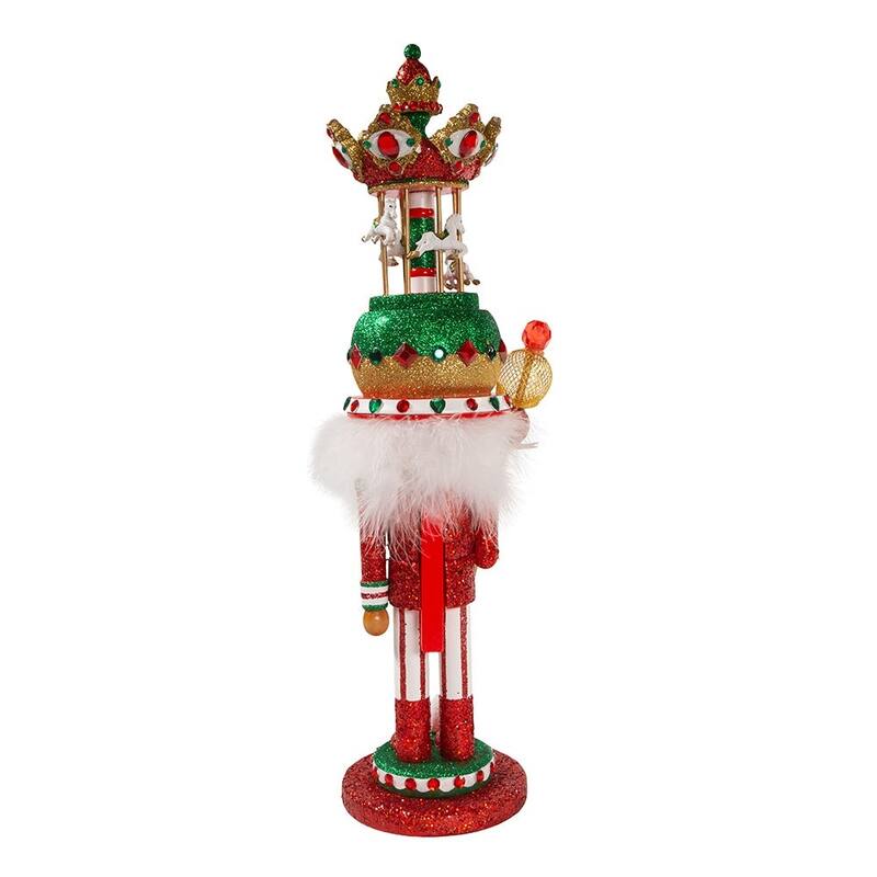 Kurt Adler 18-Inch Carousel Hat Musical Nutcracker - Red