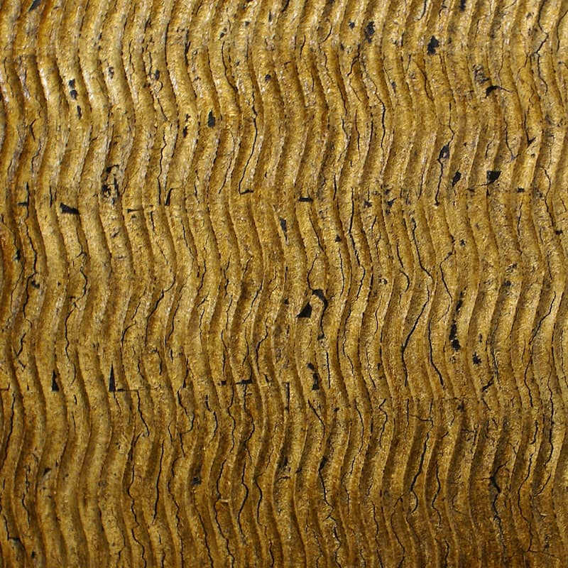 Modern Style Wood Wall Decor with Patterned Carving, Large, Gold & Brown - 6 x 12