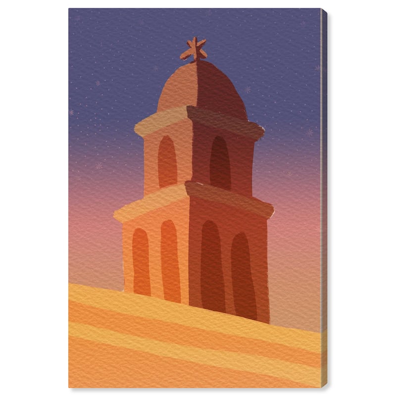 Wynwood Studio Canvas Architecture and Buildings Tower At Sundown Purple Bohemian & Eclectic Wall Art Canvas Print
