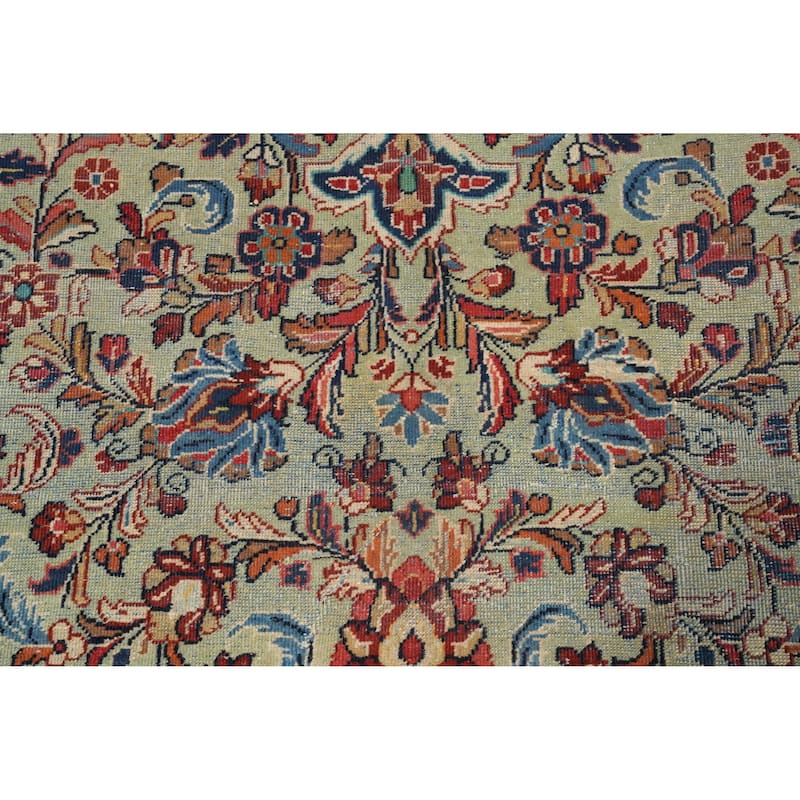 Hand Knotted Oriental 100% Wool Carpet Traditional Floral Green Mahal Area Rug - 11' 9'' X 8' 11''
