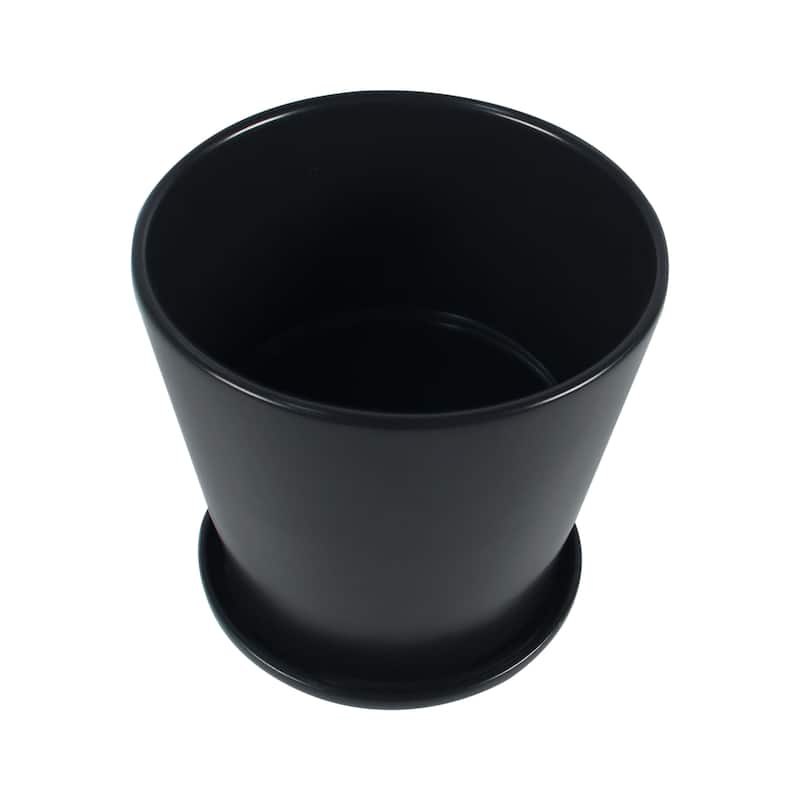 Pansy Ceramic Planter Set with Dish 2-pack