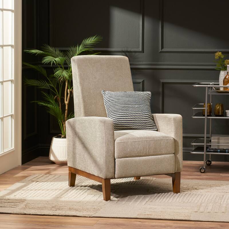 Living Room Lounge Chair, 27'' Wide Upholstered Recliner Sofa Chair with Retractable Footrest Modern Club Chair with Wood Frame