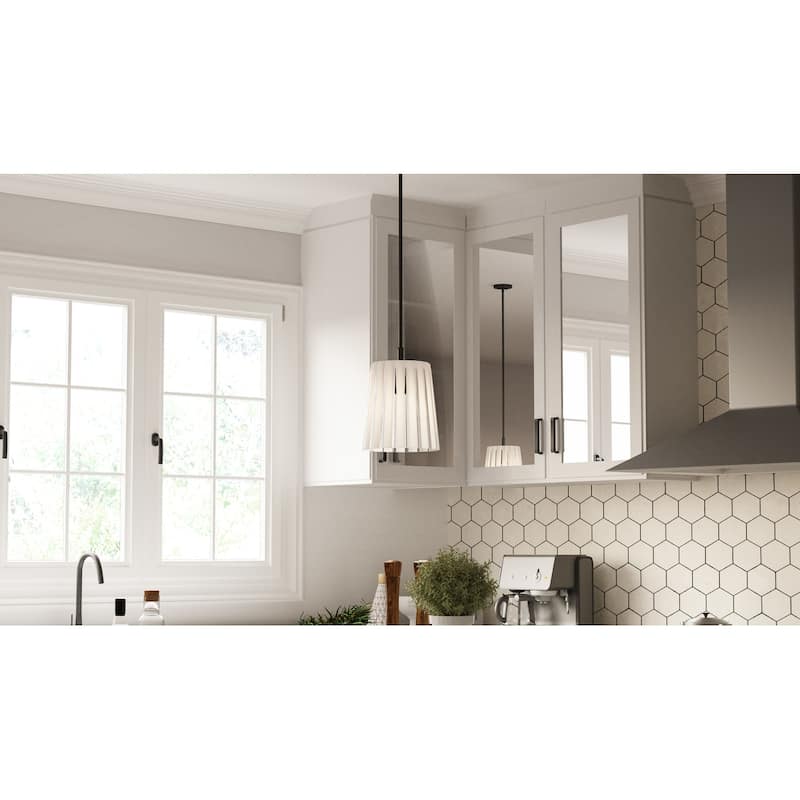 Gray 1-Light Matte Black Mini Pendant