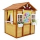 preview thumbnail 2 of 6, Outdoor Playhouse for Kids Wooden Cottage with Working Doors Windows