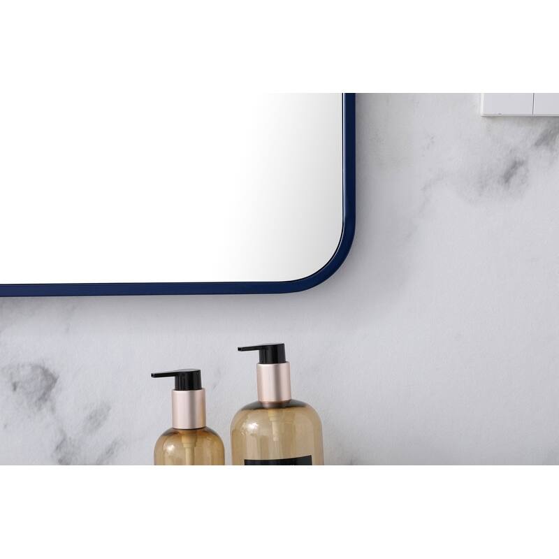 Ezra Soft Corner Metal Rectangular Mirror