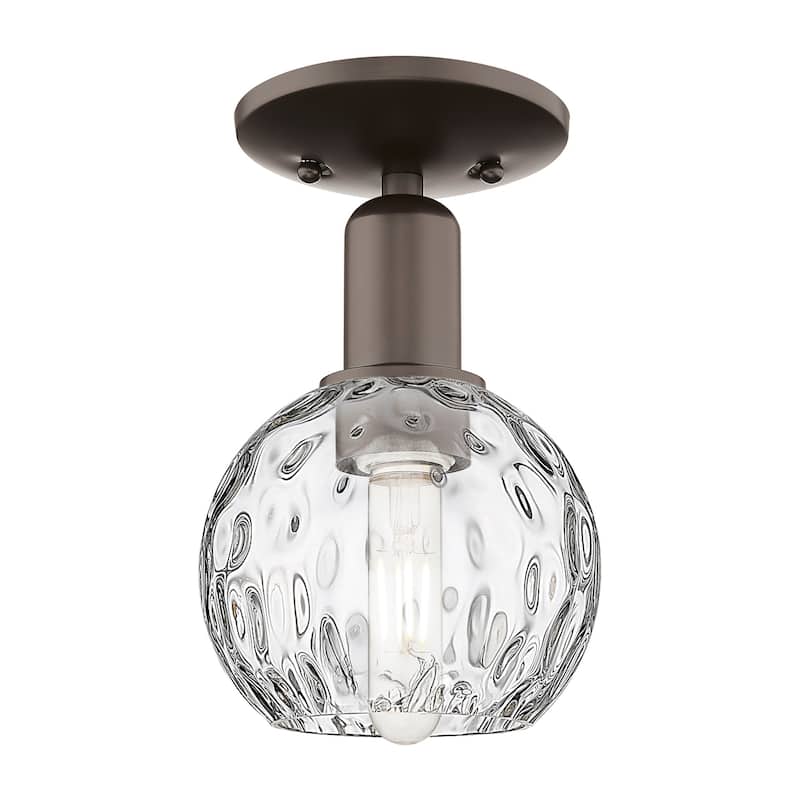 Innovations Lighting 716-1C-10-6 Athens Water Glass Semi-Flush Athens - Oil Rubbed Bronze / Clear Water Glass