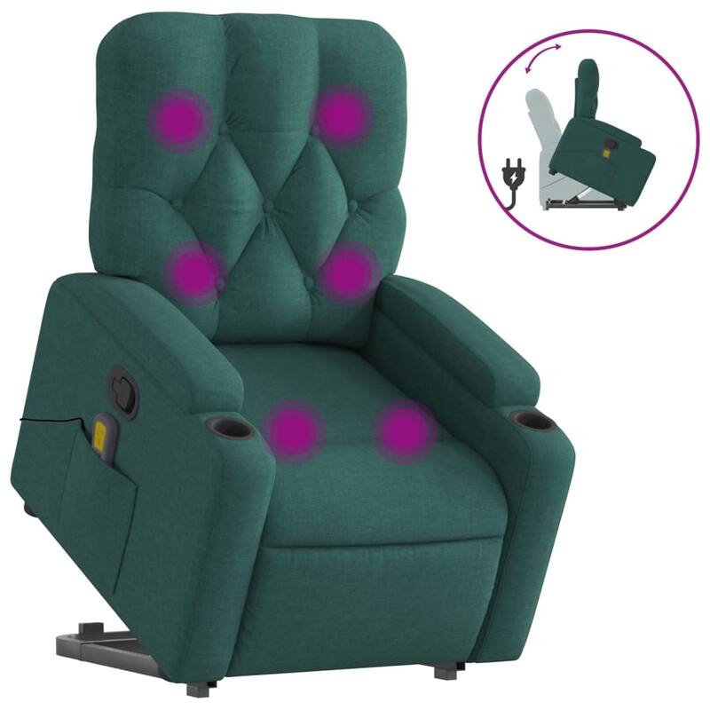 vidaXL Stand up Massage Recliner Chair Power Lift Wingback Armchair Fabric