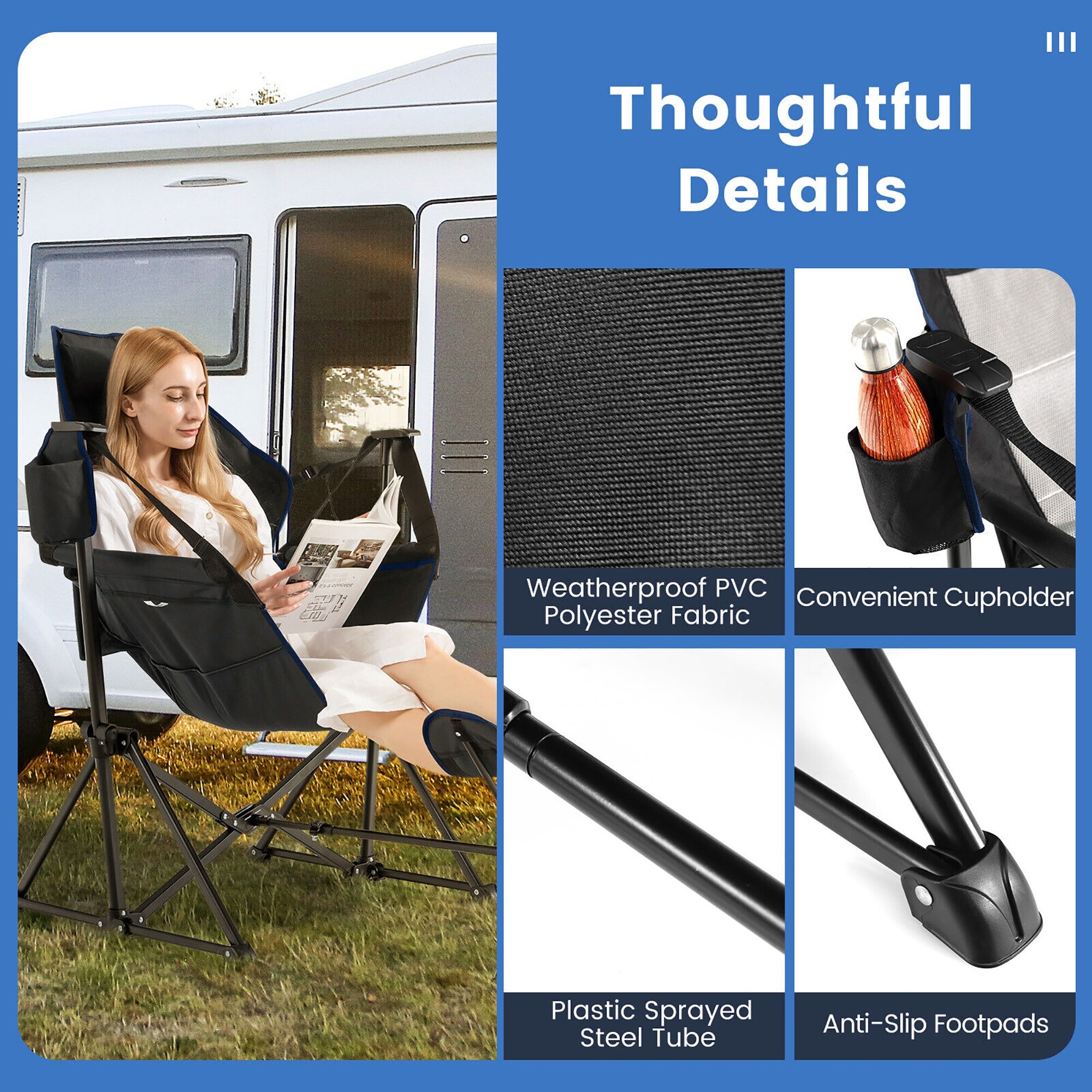 Camping chair sales footrest attachment