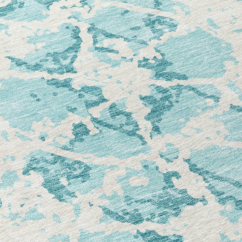 Machine Washable Indoor/ Outdoor Abstract Modern Chantille Rug