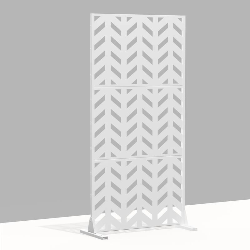 Outdoor Privacy Screen Metal Privacy Screen Panel Free Standing - 72*35