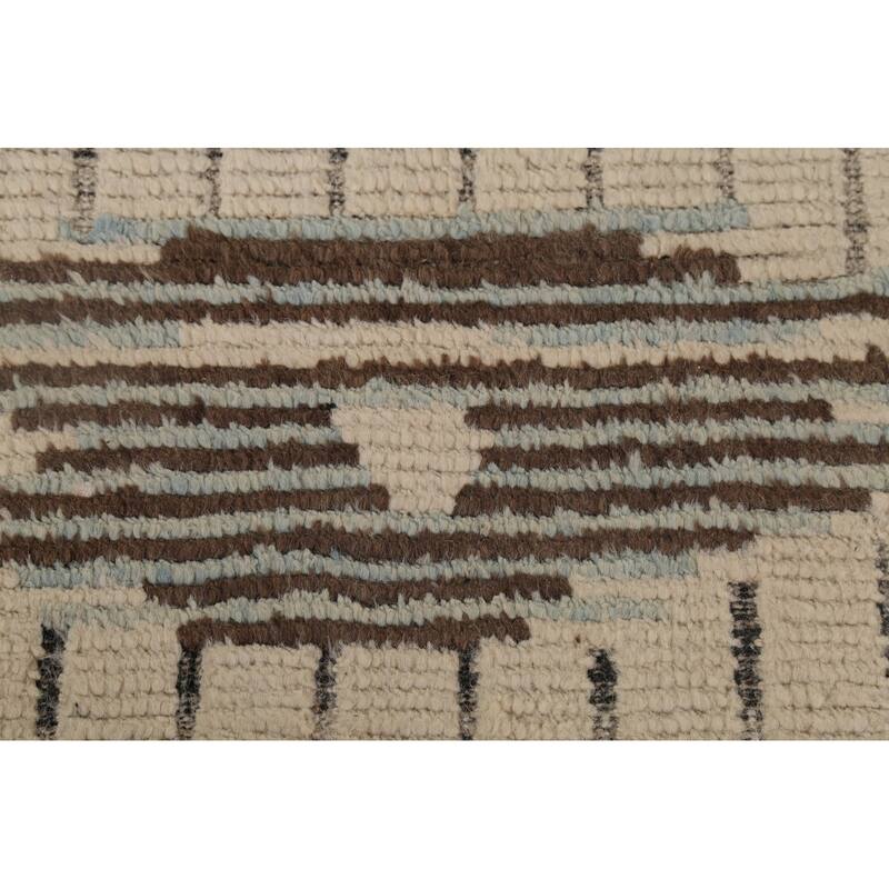 All-Over Striped Moroccan Large Area Rug Handmade Wool Carpet - 11'8"x 15'8"