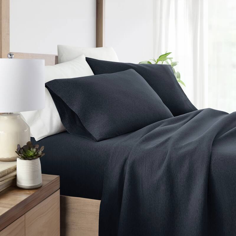 Ultra Soft 4 Piece Cotton Jersey Knit Sheet Set - Twin - Navy