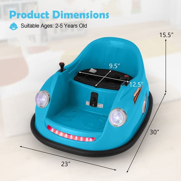 dimension image slide 2 of 4, Gymax 12V Electric Kids Ride on Bumper Car Battery Powered Bumping Car - See Details