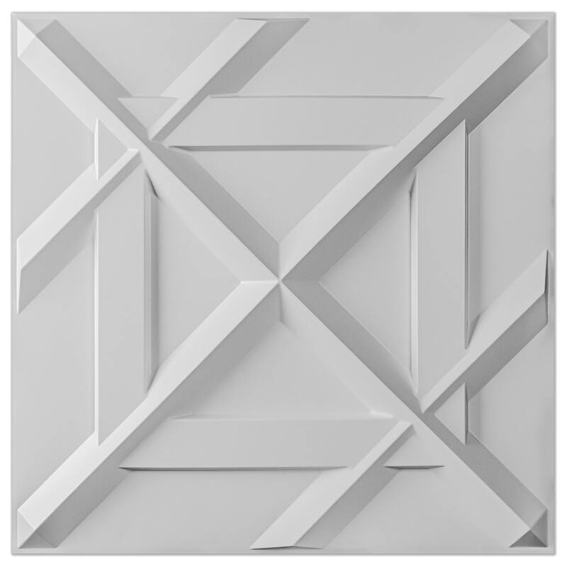 Art3d PVC 3D Wall Panel, Decorative Wall Tile12-Pack 19.7"x19.7" - N/A - White