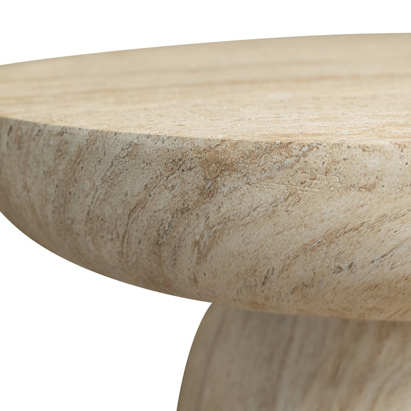 Lunexa Modern Fiberstone Coffee Table with Pedestal Design for Living Rooms, Patios, Decks or Garden