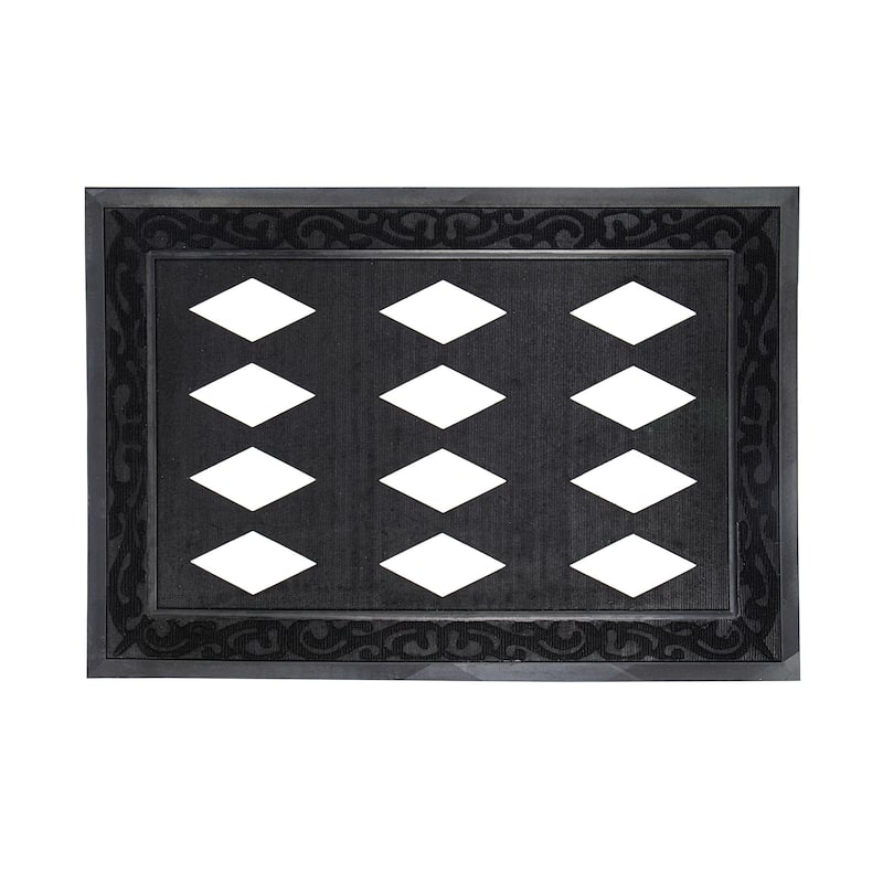 38" x 26" Black Scroll Estate Sassafras Mat Tray