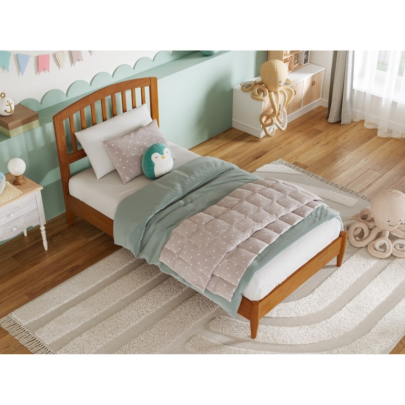 Twin Wood Platform Bed - Low Profile Solid Wood Bed Frame - Renaissance Style Bed