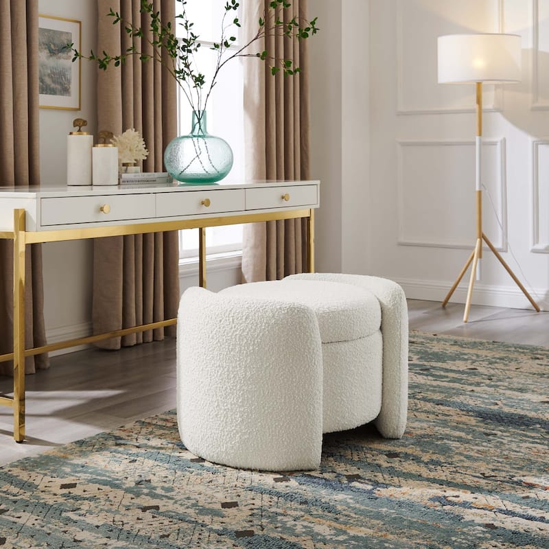 Nebula Boucle Upholstered Upholstered Ottoman