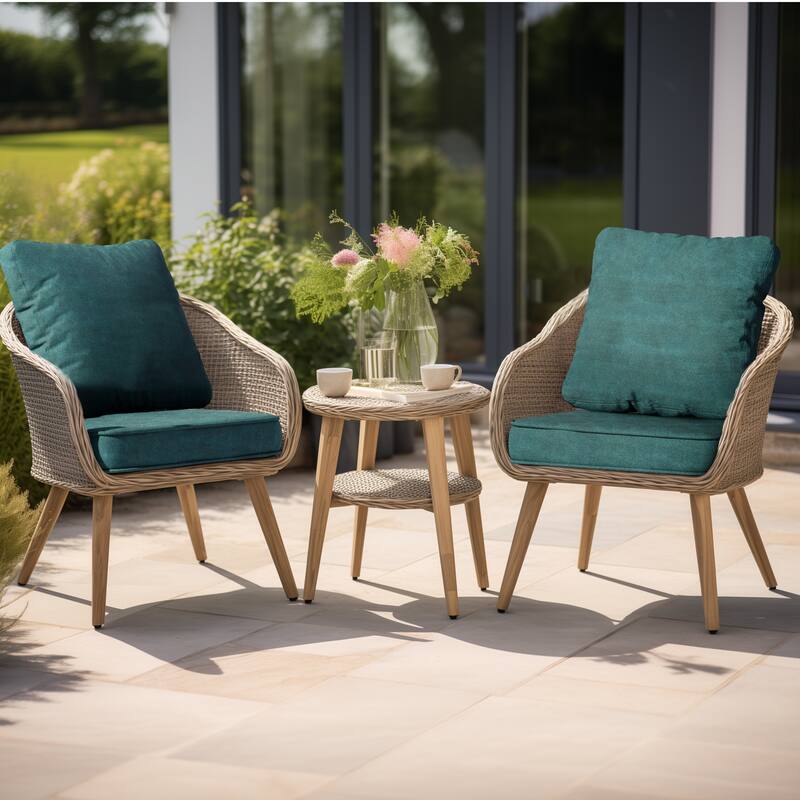 22 x 21 in Outdoor Patio Deep Seat Cushions Set Water Resistant