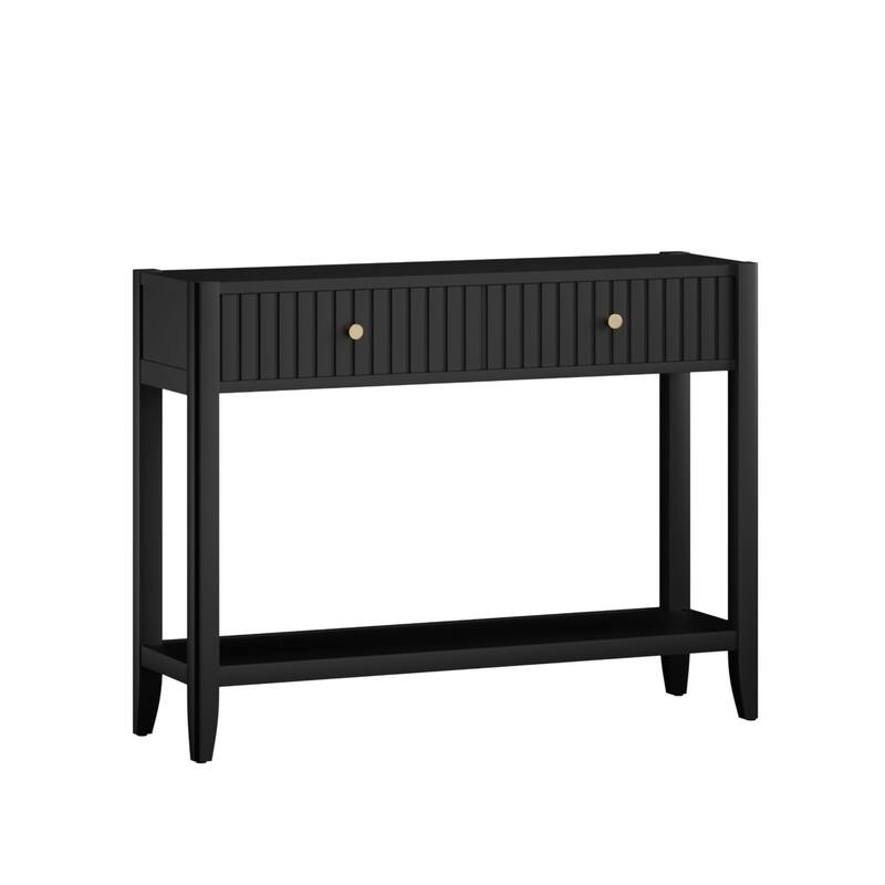 39.4" Stylish Narrow Console Table with 2 Drawers for Living Room Storage