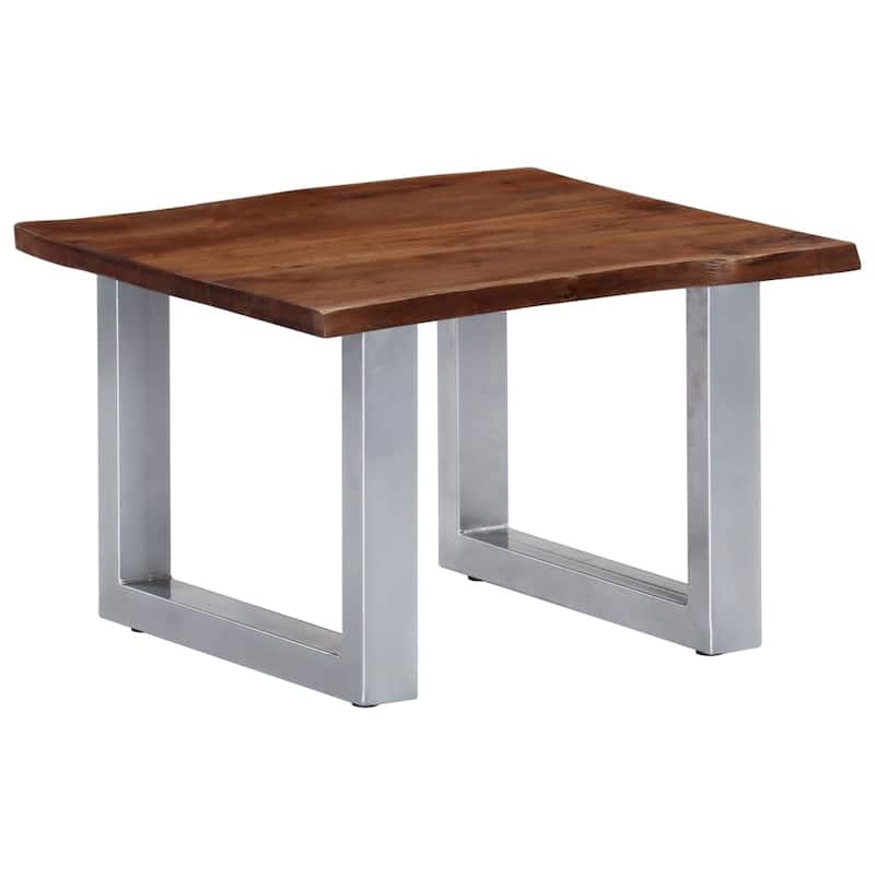 vidaXL Coffee Table Brown and silver - 23.6"x23.6"x15.7" (L x W x H)