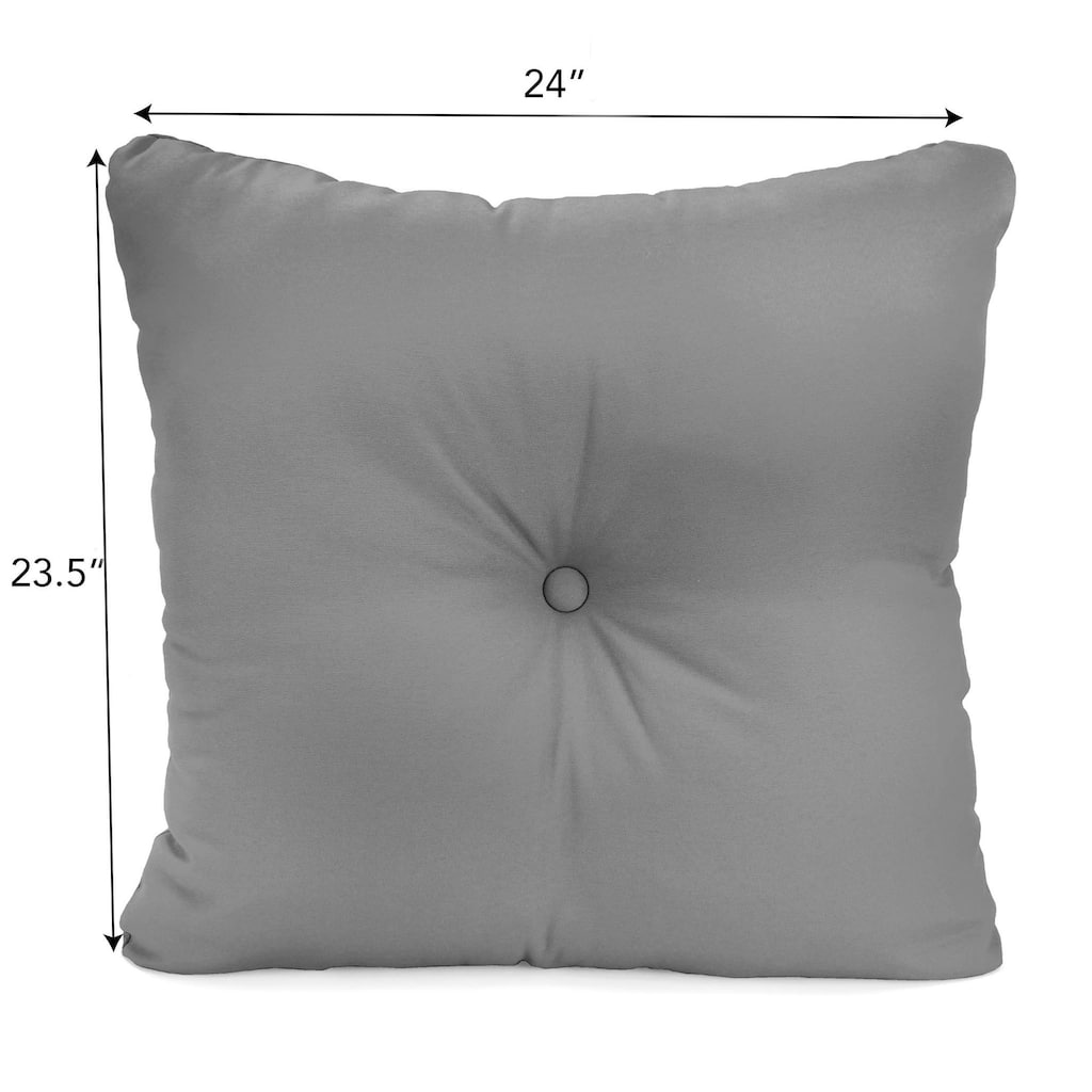 24" x 24" Tufted Outdoor Chair Back Cushion with Button - 23.5'' L x 24'' W x 7'' H