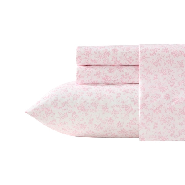 Laura Ashley Soft & Breathable Cotton Percale Deep-Pocket Sheet