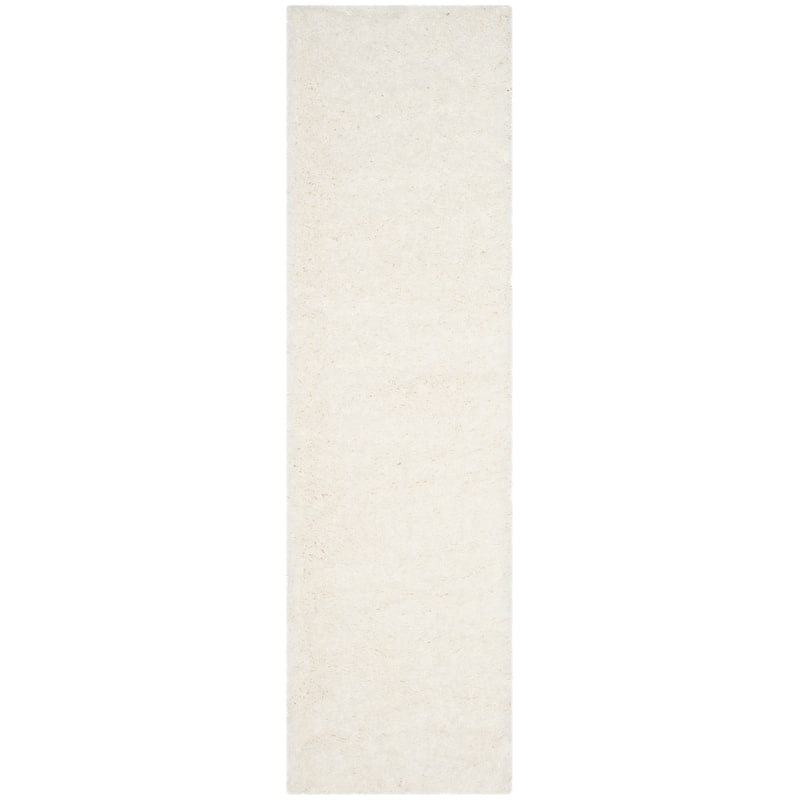 SAFAVIEH Polar Shag Alabama Glam Solid 3-inch Extra Thick - 2' 3" x 6' - White - Runner
