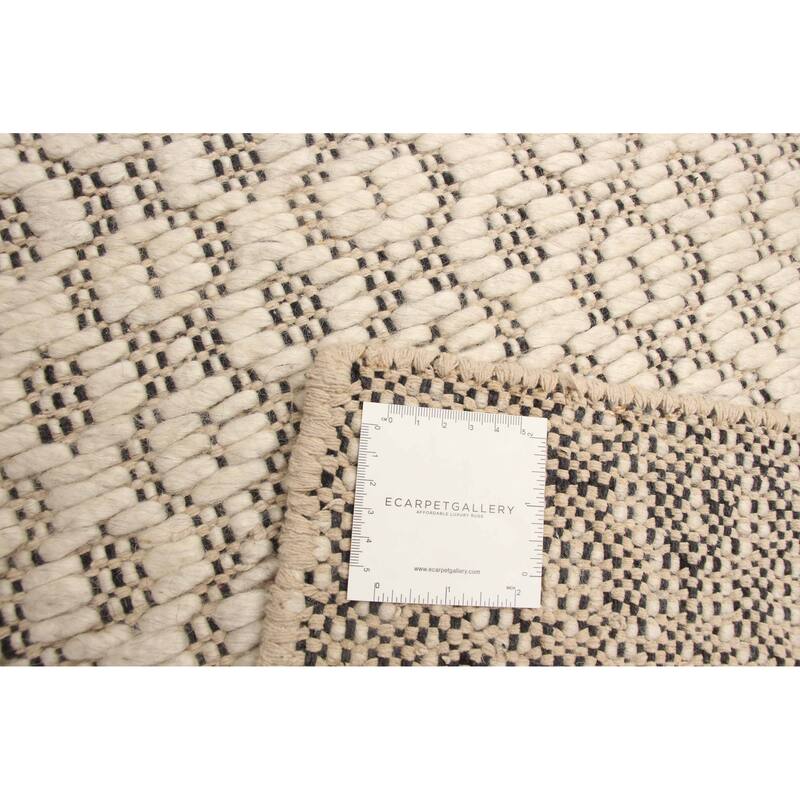 ECARPETGALLERY Braid weave Sienna Cream Wool Rug - 5'3 x 7'8