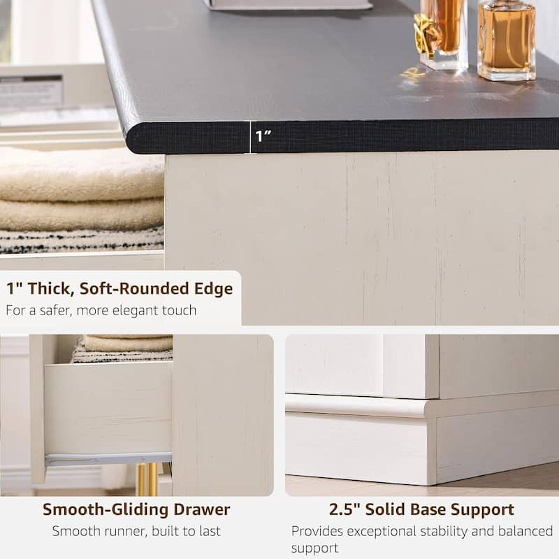 Modern Arched 9 Drawers Dresser, Wood Chest of Drawers for Living Room