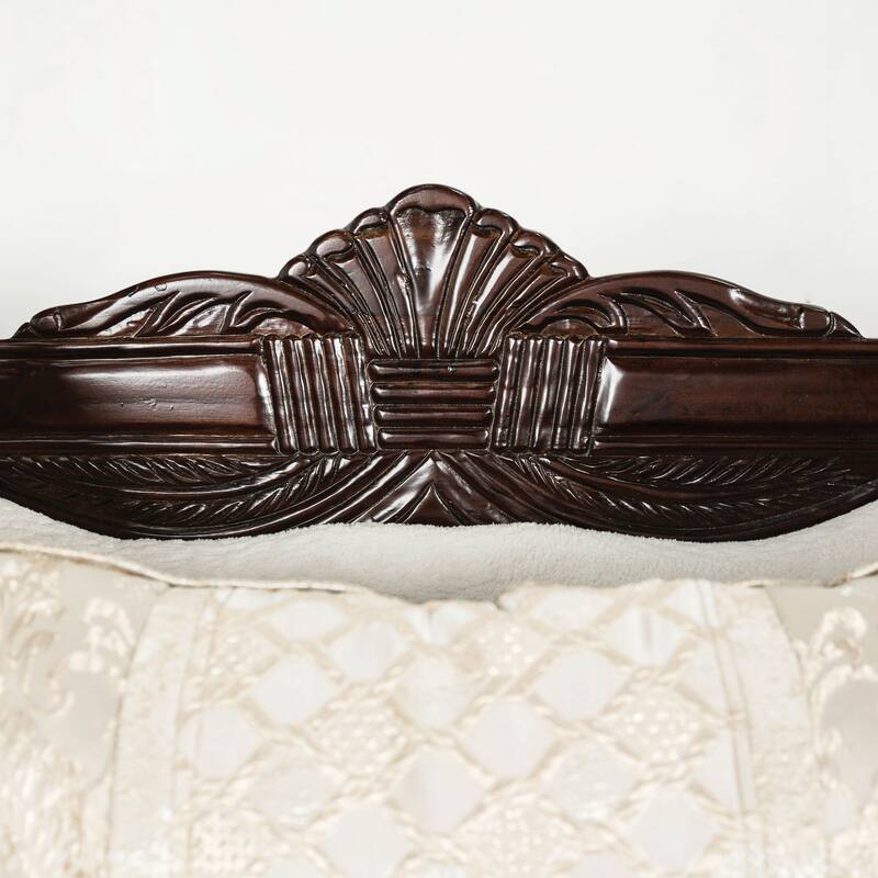 Furniture of America Omira USA Made Traditional 3-Seater Beige and Dark Cherry Sofa