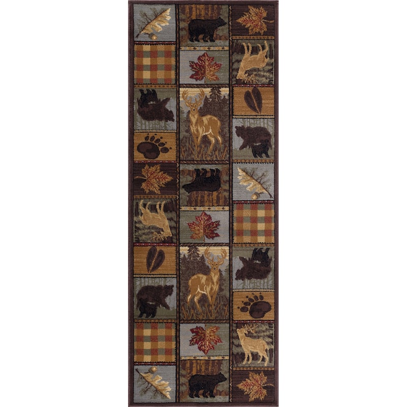 Natural Lodge Novelty Graphic Indoor Area Rug
