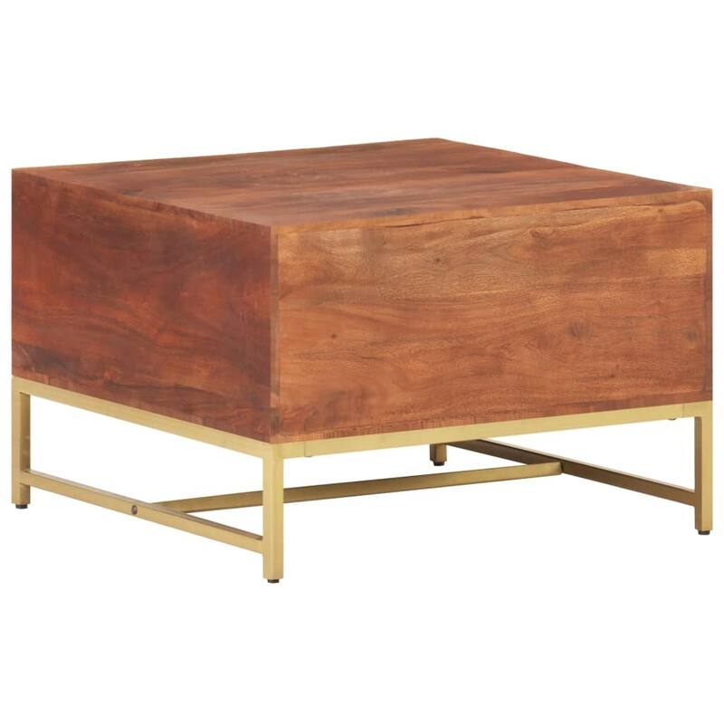 vidaXL Coffee Table Honey Brown 26.4"x26.4"x17.7" Solid Acacia Wood