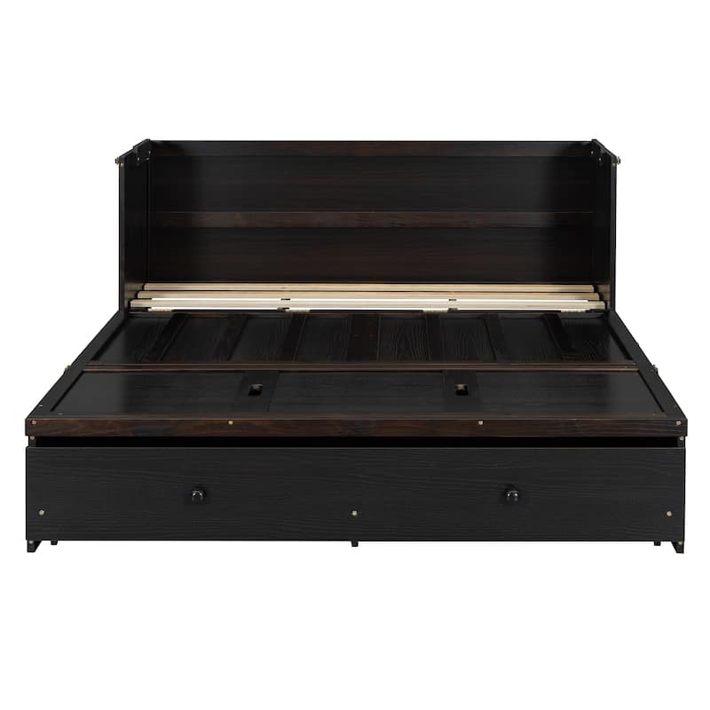 Queen Size Murphy Bed with USB Port and a Large Drawer