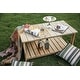 preview thumbnail 3 of 1, PATIO FESTIVAL 3-Piece Wood Adirondack Loveseat with Table