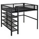 preview thumbnail 10 of 14, Black Full Metal Loft Bed with Shelves & Workstation