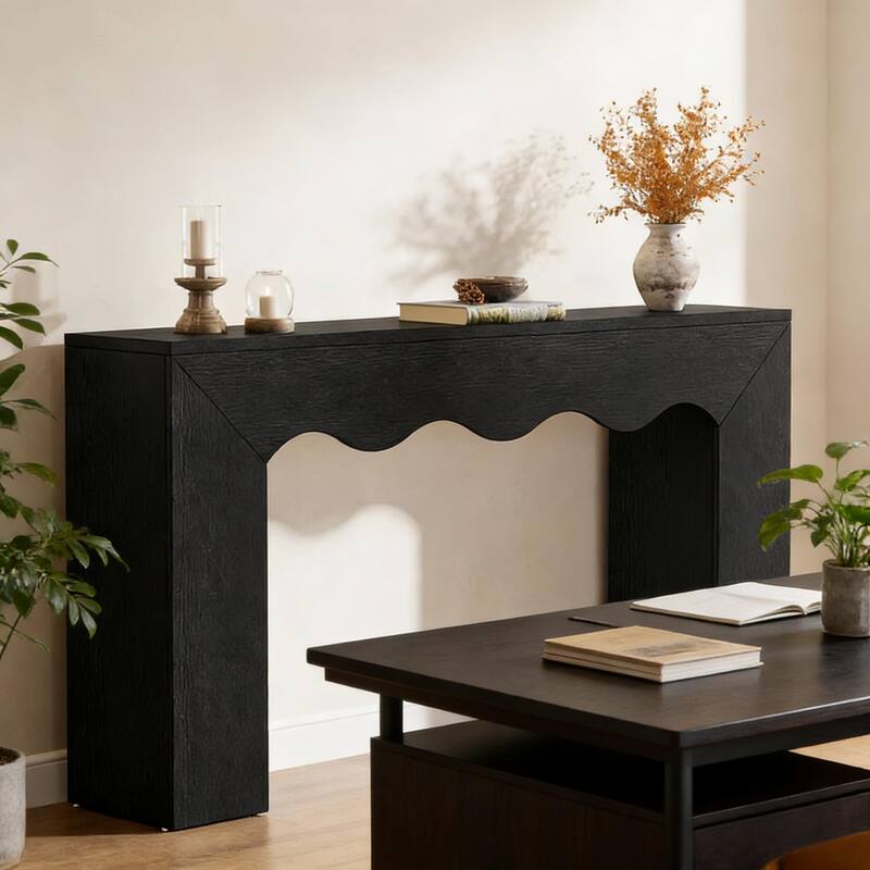 Wavy Edge Style Sofa Table, Console Table, Entryway Table
