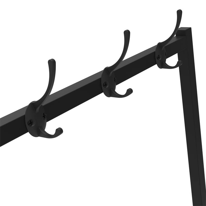 Rustic Industrial Hall Tree,73-Inch Aluminum Coat Rack with Mirror