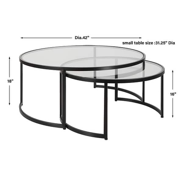 Uttermost Rhea Black Nesting Coffee Tables S/2