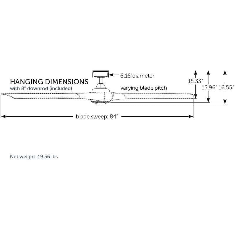 Fanimation Wrap Custom Indoor/Outdoor Ceiling Fan Blades - 44 to 84 inch - Set of 3